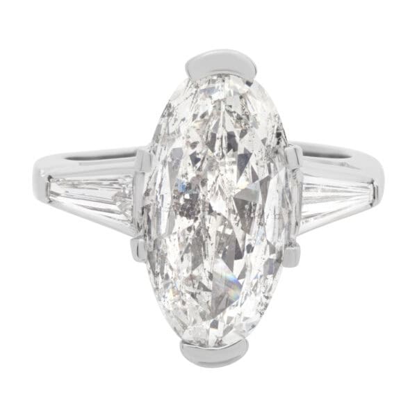 GIA certified oval brilliant cut diamond 2.73 carat (J color, I1 clarity) set in platinum