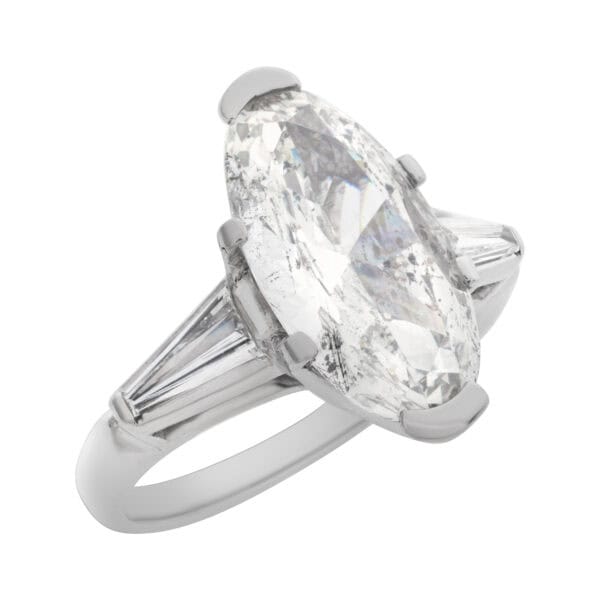 GIA certified oval brilliant cut diamond 2.73 carat (J color, I1 clarity) set in platinum