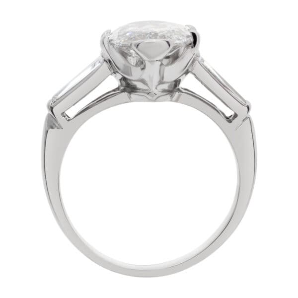 GIA certified oval brilliant cut diamond 2.73 carat (J color, I1 clarity) set in platinum