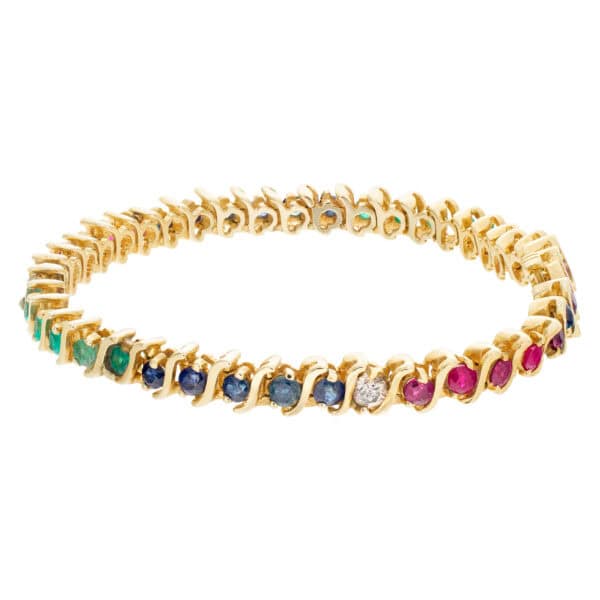 Colorful bracelet in 14k