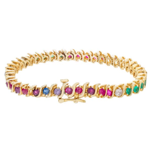 Colorful bracelet in 14k