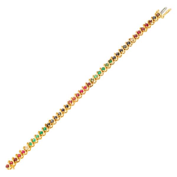 Colorful bracelet in 14k