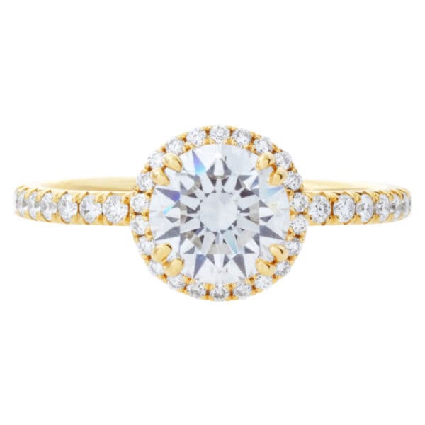 GIA certified round brilliant cut 1.06 carat (F color, VS1 clarity) ring