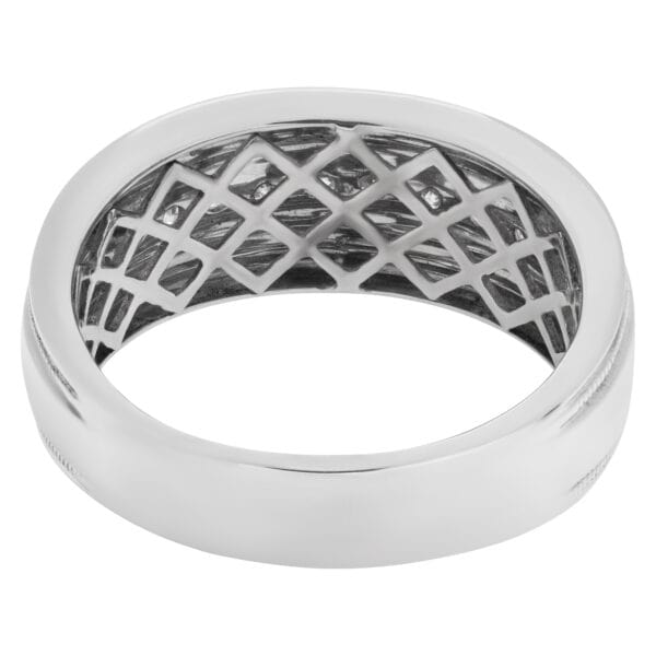 Diamond mens ring in 14k white gold