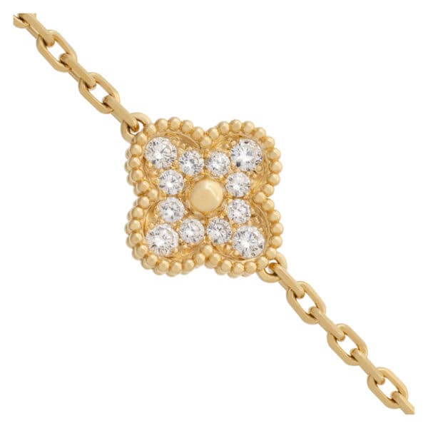 Van Cleef & Arpels Vintage Alhambra 5 diamond motif bracelet in 18k yellow gold