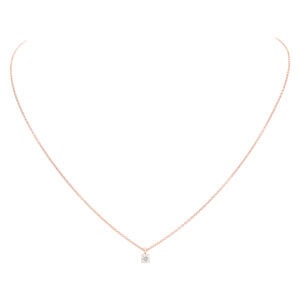 Tiffany & Co. diamond solitare necklace in 18k rose gold