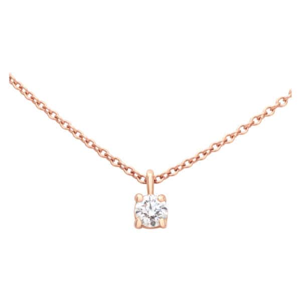 Tiffany & Co. diamond solitare necklace in 18k rose gold