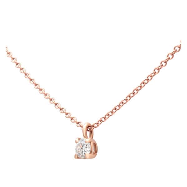 Tiffany & Co. diamond solitare necklace in 18k rose gold