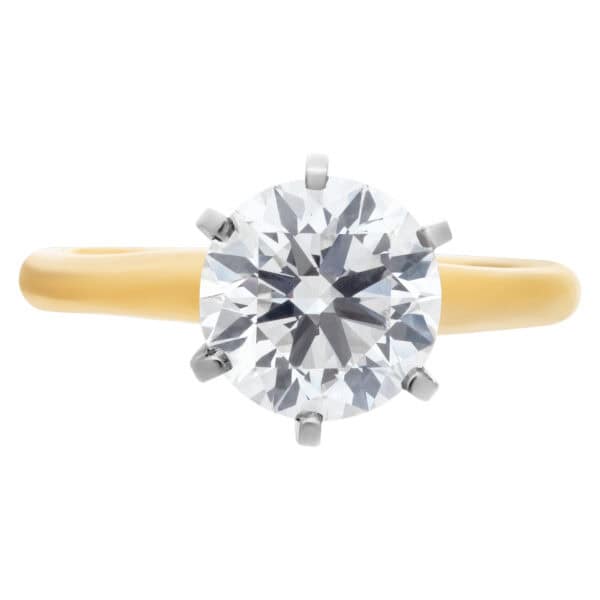 GIA certified round brilliant cut diamond 2.02 carat (G color, VVS2 clarity) ring