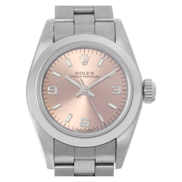 Rolex Oyster Perpetual 67180 Stainless Steel Rose dial 26mm Automatic watch