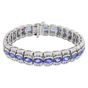 Line bracelet in 14k with 3.95 cts in diamonds and 13.75 cts in tanzanite