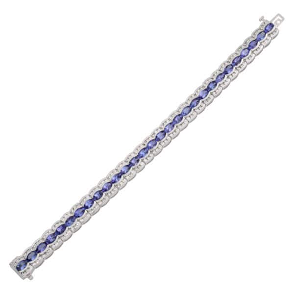 Line bracelet in 14k with 3.95 cts in diamonds and 13.75 cts in tanzanite