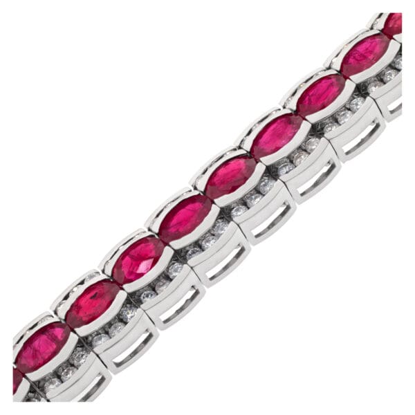 Line bracelet in 14k with 4 cts in diamonds and 17.10 cts in rubies