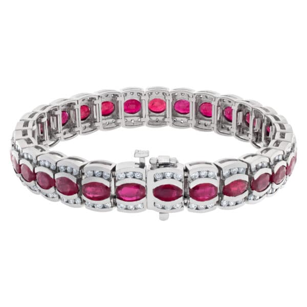 Line bracelet in 14k with 4 cts in diamonds and 17.10 cts in rubies